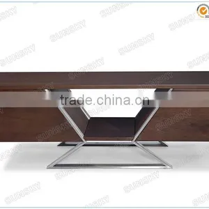 Wooden Coffee Table With Stainless Steel Legs SK1224A thumbnail-1