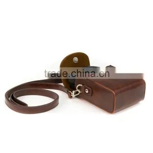 2016 Factory Vertical Protective Dark Brown Leather Camera Case thumbnail-6