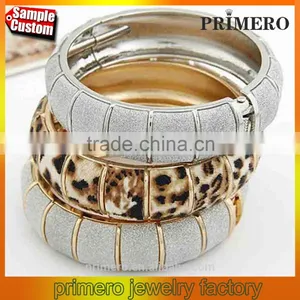 New Glitter Matte Sliver Bracelet Simple 18k Gold-Plated Opening Enamel Bangles thumbnail-1