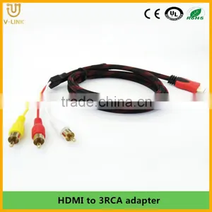 Factory Customized 1.5m/5ft Hdmi to av Adapter Cable for Computer/monitor/projector/home Theater thumbnail-1