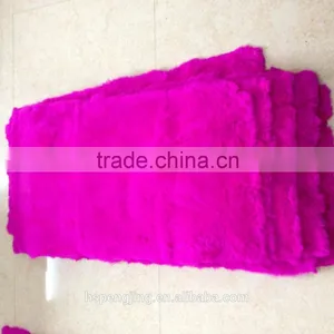 Dyed Hot Pink and White Color Rabbit Fur Plate With Good OEM Service and Customed Size thumbnail-2