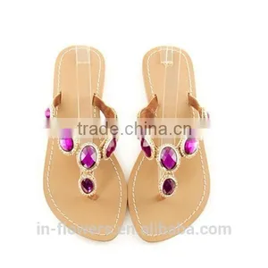New Womans Artificial Stone Toe Post Ladies Slippers Sandals 2015 thumbnail-5