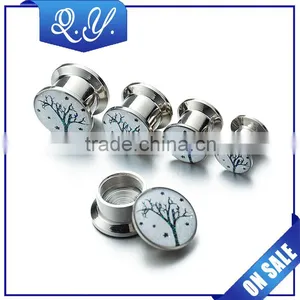 Fine Tree Plug Tunnel Jewelry Christmas Flesh Tunnels Ear Expander Body Jewelry Wholesale thumbnail-2