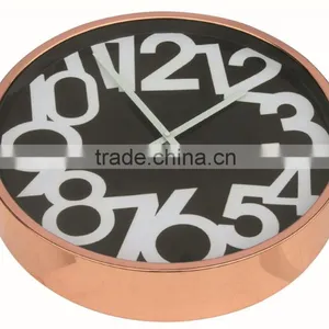 Rose Gold Metal Round Shaped Decorative Wall Mounted Clock thumbnail-2