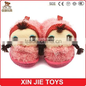 Custom Made Kids Indoor Slippers Children Plush Animal Slippers Nice Design Cute Doll Plush Slippers thumbnail-1