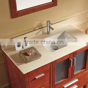 Double Sinks Brown Color Bathroom Cabinet Oak Wood Vanity New Design Bathroom Cabinet No.1005B thumbnail-2