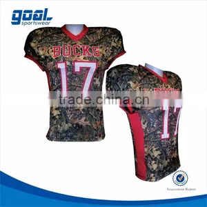 100%polyester Standard Fit Breathable Camo Customized Sublimation American Football Jersey thumbnail-1