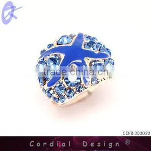 Hot Sale Wholesale Starfish Style Fashion Rhinestone Ring thumbnail-1