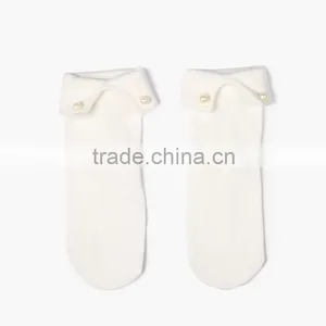 Plain Solid Japanese Student Socks With a Button thumbnail-3