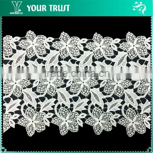 Width 58 Centimeter White Dot Flower Polyester Trimming Lace Dresses thumbnail-3