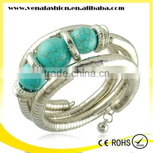 Turquoise Bead Adjustable European 3 Three Layer Bracelet thumbnail-3