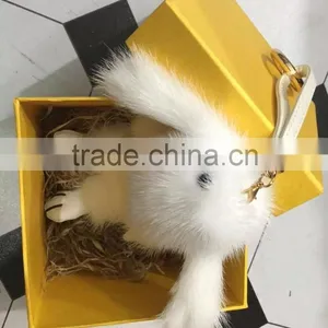 Cute Real Mink Fur Rabbit Ornaments thumbnail-2