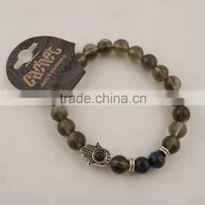 New Natural Stone Beaded Golden Buddha Head Men/Women Elasticity Bracelet Quality Choice thumbnail-5
