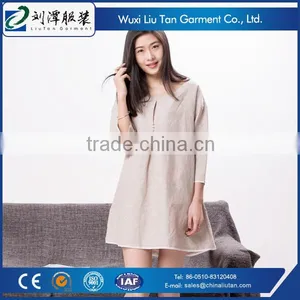 Good Quality Linen Pajama Sleepwear Dress for Women thumbnail-3