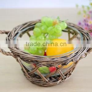 Glass Bowls for Centerpieces With Willow thumbnail-1