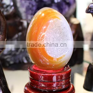 Moss Agate Geode Gemstone Egg Wholesale thumbnail-1