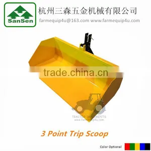 Tractor Mounted 3point Trip Scoop Dirt Scoop Farm Machinery Tractor Rear Bucket Loader thumbnail-1