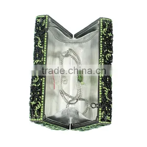 Aquamarine Clutch Bag Evening Trapezoidal Woman Wedding Bag Party Bag Fashion Handbag (88142A-G2) thumbnail-4