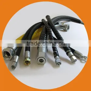 SAE100 R1at R2at R9 R12 R13 R15 4SH 4SP Hydraulic Rubber Hose Assembly thumbnail-1