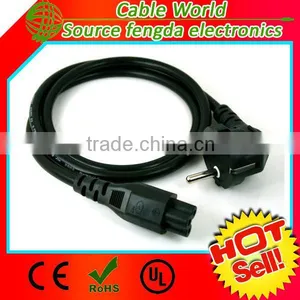 EU Computer Power Cord CEE7/7 to IEC320 C5 125V 10A 18AWG thumbnail-1