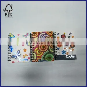 A6 Hot Stamping Hardcover Double Wire Wide Ruled Spiral Notebook thumbnail-1