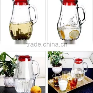 Clear Glass Trumbler Sets and Glass Pitcher With Handle for Cold Water thumbnail-2