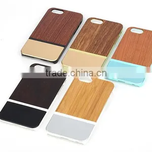 OEM/ODM Luxury Aluminum With Real Wood Case Phone Cover for IPhone 6/6s thumbnail-5