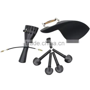 4/4 Violin Chin Rest Chinrest With Tuning Peg Tailpiece Fine Tuner Tailgut Endpin Violin Accessory Kit thumbnail-2