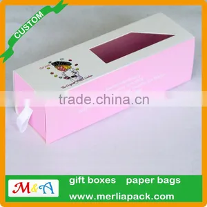 Rectangular Pink Paper Macaron Box Transparent PET Window Holds 7 Macarons Bakery Box thumbnail-1