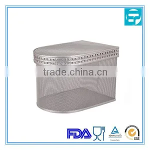 Creative Iron Wire Mesh Round Wastebasket thumbnail-1