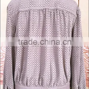 Casual Ladies Pig Suede Jacket Dyed Color and With Beautiful Flower Shaped Hole thumbnail-4