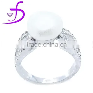 925 Sterling Silver Jewelry Wholesale Pearl Engagement Ring thumbnail-1