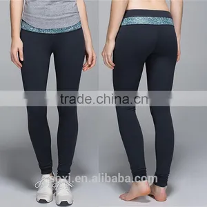 OEM Service Flat Braid Grey High Waist Elasticted Loose Fit Women Sports Long Pants thumbnail-5