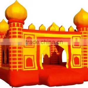 Inflatable Happy Yellow Castle House /jumping Bounce Castle for Children thumbnail-1