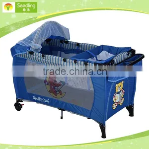 Foldable Crib for Baby, Canopy Portable Baby Crib, Changing Table Baby Rocking Crib thumbnail-1
