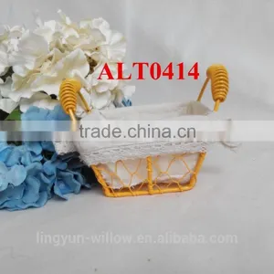 Wholesale Small Iron Basket With Lining for Storage thumbnail-1