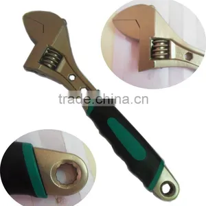 Adjustable Wrench Nickle Alloy Finished With Rubber Handle thumbnail-2
