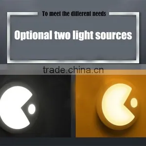 LED Wall Lamp Creative Eat Peas Body Sensor USB Night Light Charging Bedroom Corridor LED Optically Controlled Wall Lamp thumbnail-6