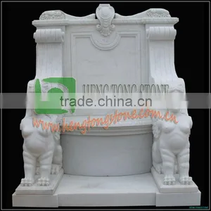 Hand Carved White Marble Chair, Sphinx Statue Carved Chair thumbnail-1