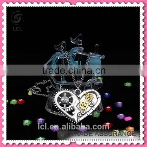 2015 Yiwu Fashion Imitation Jewelry Hot Sale Steampunk Necklace Gear Steam Heart Pendant Cameo Statement Necklace thumbnail-1