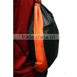 210D Polyester Colorblock Drawstring Backpack thumbnail-5