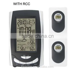 433 MHz Wireless RCC Weather Station,Wifi Weather Station Clock Thermometer With 2 Remote Sensors thumbnail-1