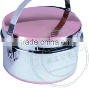 Round Stainless Steel Camping Lunch Box With Fry Pan thumbnail-1