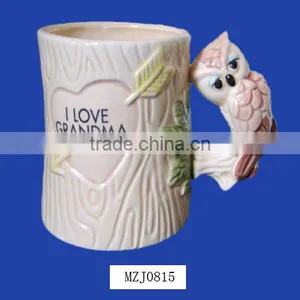 Home Decoration Vintage 3D Ceramic Owl Mug thumbnail-1
