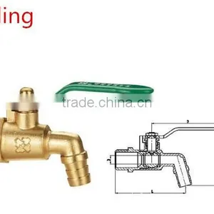 Female and Male 1/2" Butterfly Handle Brass Elbow Ball Valve thumbnail-1