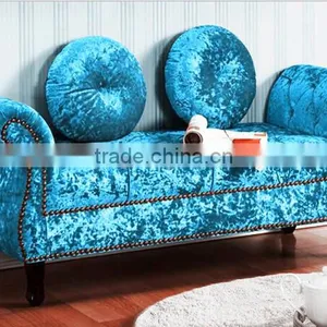 Made From SinoFur Best Sale Blue Velvet Sofa thumbnail-1