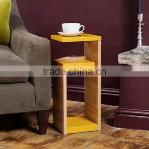 Solid Wooden G Shape Table Customization Printing Small Stand Shelf for Coffee Cup Sofa Side Table thumbnail-1