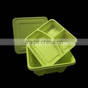 Biodegradable Eco-friendly Two-layer 1000ml 3-div Corn Starch Food Container thumbnail-4