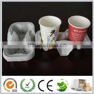 ECO Molded Pulp Cup Carrier/Cup Tray/2 Cup Carrier With Paper Cup thumbnail-1