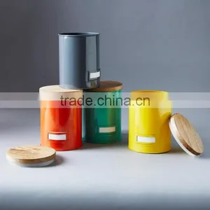 Metal Storage Box With Wooden Lid thumbnail-1